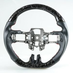 Forged Carbon Fiber Steering Wheel w/ Black Leather and Red Stitching (’15-’17)